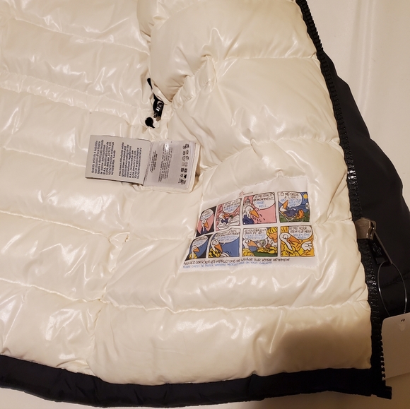 NWT$990 Moncler Kid's Menue Fox Fur Black White Down Puffer Jacket Sz 12A (9-10) - Picture 12 of 16